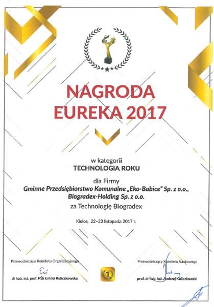 Nagroda Eureka 2017 dla Eko-Babic
