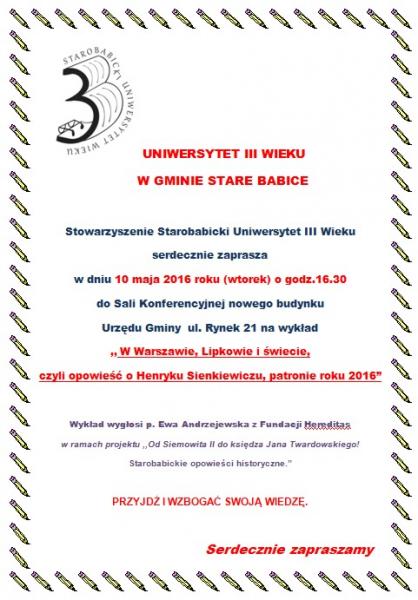 Wykład o Henryku Sienkiewiczu U3W