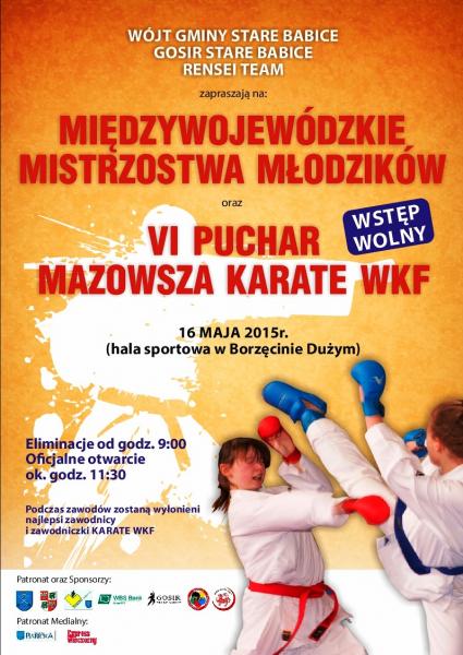 Plakat - zawody Karate 16.05.2015